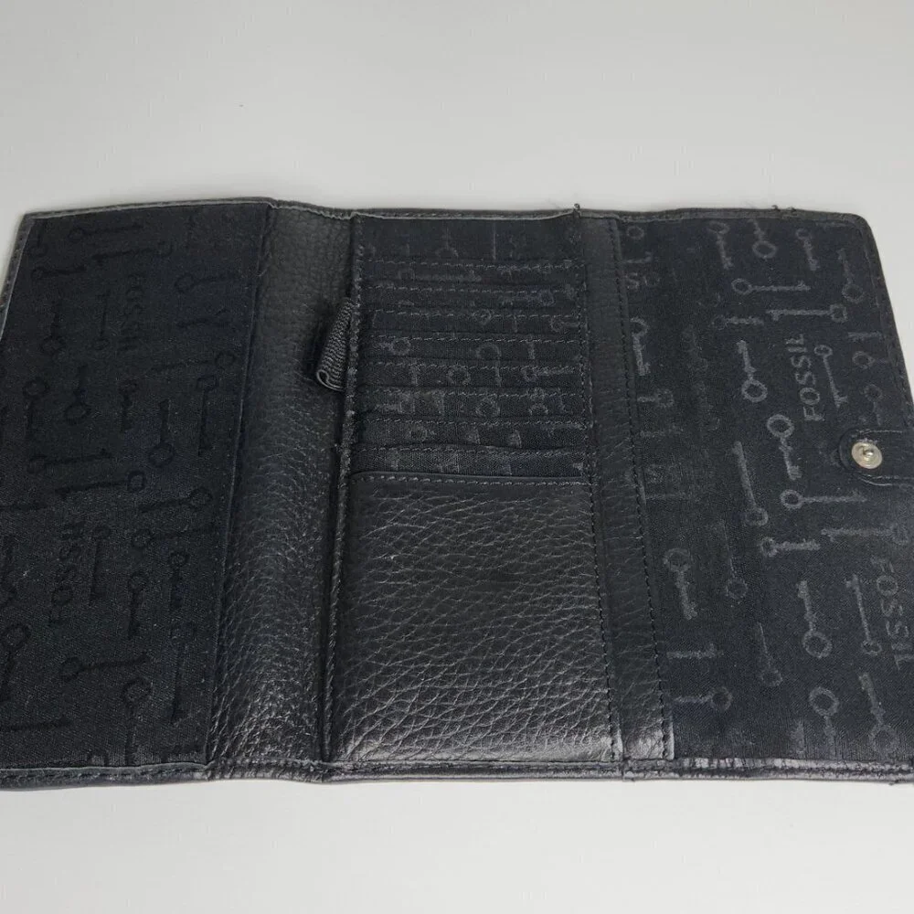 Fossil Long Live Vintage Black Leather Wallet